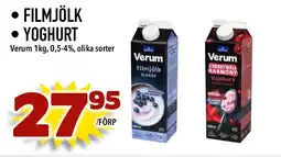 MatArket VERUM Filmjölk yoghurt erbjuda