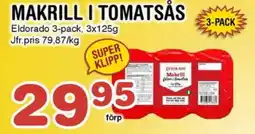 Nya Pulsen ELDORADO Makrill i tomatsås erbjuda