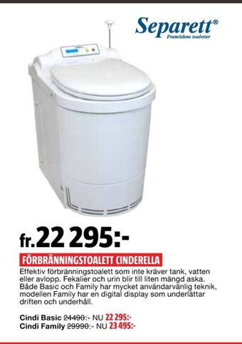 Bauhaus Separett Förbränningstoalett erbjuda