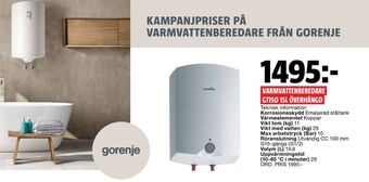 Bauhaus Gorenje Varmvattenberedare erbjuda