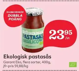 Hemköp Garant Eko Ekologisk pastasås erbjuda