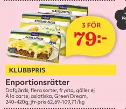 Hemköp Dafgårds Enportionsrätter erbjuda