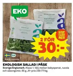 Coop Ekologisk sallad i påse erbjuda