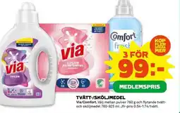 Coop Via/Comfort Tvätt-/sköljmedel erbjuda