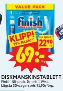 Diskmanskinstablett Finish