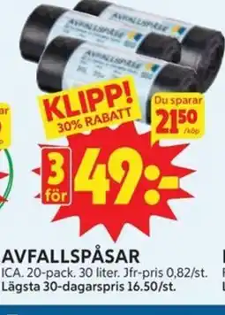 Ica Hajen Lagpris ICA Avfallspåsar erbjuda