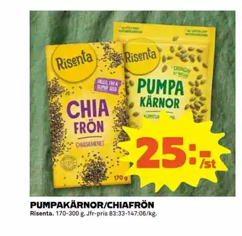 Coop Extra Pumpakärnor/chiafrön erbjuda