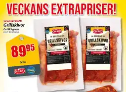 Extra Mjällby Stormarknad Svenskt kött! Grillskivor erbjuda
