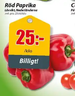 Extra Mjällby Stormarknad Röd Paprika erbjuda