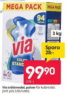 Rusta Via tvättmedel, pulver erbjuda