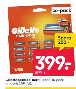 Rusta GILLETTE rakblad, herr erbjuda