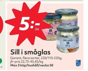 Hemköp Sill i småglas erbjuda