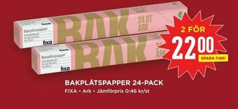Willys Bakplåtspapper 24-pack erbjuda