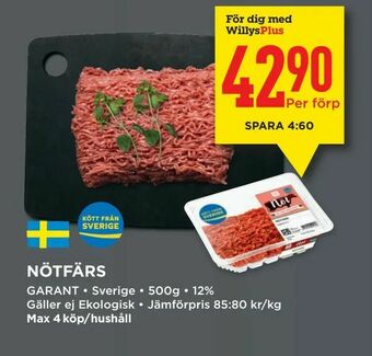 Willys Nötfärs erbjuda