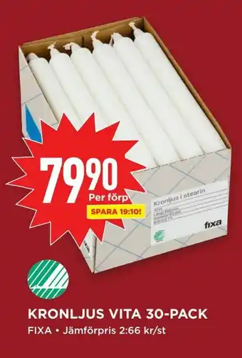 Willys Kronljus vita 30-pack erbjuda