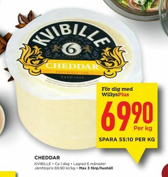 Willys Cheddar erbjuda