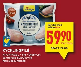 Willys Kycklingfilé erbjuda