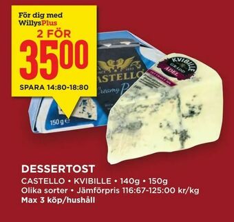 Willys Hemma Dessertost erbjuda