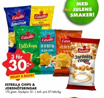 ÖoB Estrella chips & jordnötsringar erbjuda