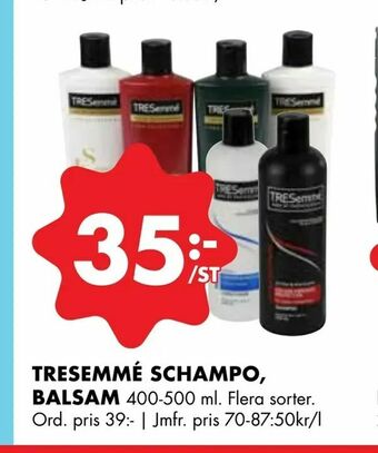 ÖoB Tresemmé schampo, balsam erbjuda