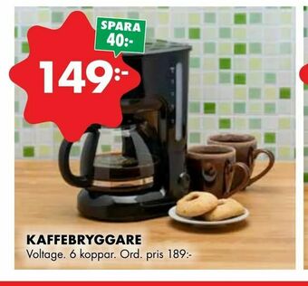 ÖoB Kaffebryggare erbjuda