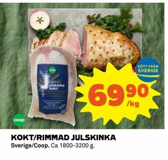Coop Kokt/rimmad julskinka erbjuda