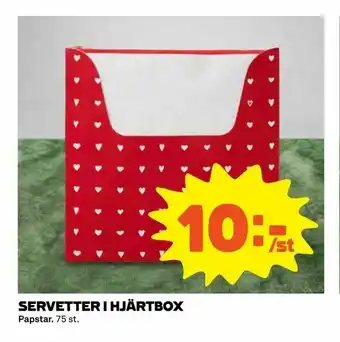 Servetter i hjärtbox