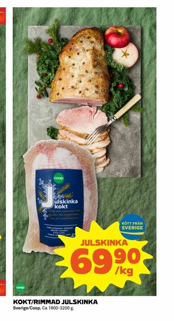Coop Extra Kokt/rimmad julskinka erbjuda
