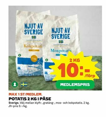 Coop Extra Potatis 2 kg i påse erbjuda