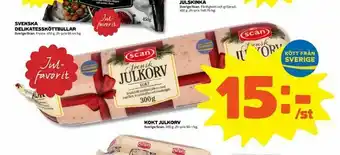 Kokt julkorv
