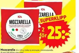 ICA Supermarket Mozzarella erbjuda