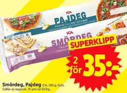 ICA Supermarket Smördeg, Pajdeg erbjuda