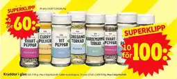 ICA Supermarket Kryddor i glas erbjuda
