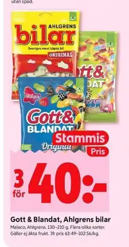 ICA Kvantum Gott & Blandat, Ahlgrens bilar erbjuda