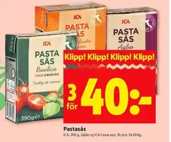 ICA Kvantum Pastasås erbjuda