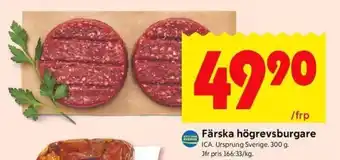 ICA Kvantum Färska högrevsburgare erbjuda