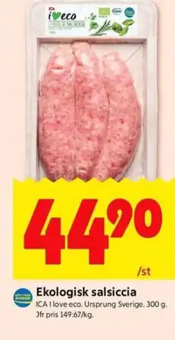 ICA Kvantum Ekologisk salsiccia erbjuda