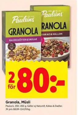 ICA Kvantum Granola, Müsli erbjuda