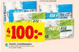 ICA Kvantum Toalett-, hushållspapper erbjuda