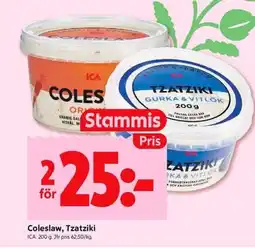 ICA Kvantum Coleslaw, Tzatziki ICA. erbjuda