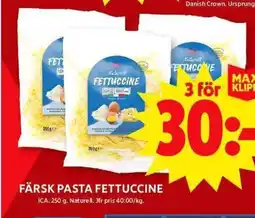 ICA Maxi FÄRSK PASTA FETTUCCINE erbjuda