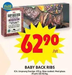 ICA Maxi BABY BACK RIBS erbjuda
