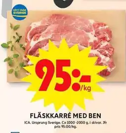 ICA Maxi FLÄSKKARRÉ MED BEN erbjuda