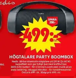 ICA Maxi HÖGTALARE PARTY BOOMBOX erbjuda