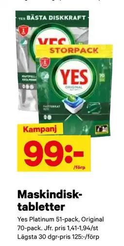 City Gross Maskindisktabletter, SEK 99 erbjuda