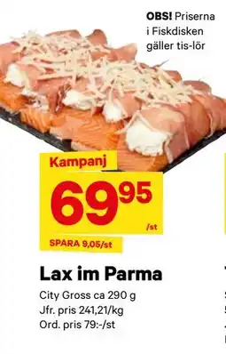City Gross Lax im Parma, SEK 69.95 erbjuda