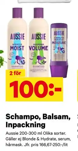 City Gross Schampo, Balsam, Inpackning, SEK 100 erbjuda
