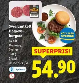 Lidl Svea Lantkött Högrevsburgare erbjuda