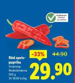 Lidl Röd spets-paprika erbjuda