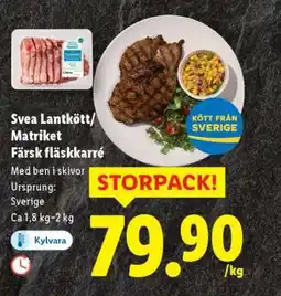 Lidl Svea Lantkött/Matriket Färsk fläskkarré erbjuda